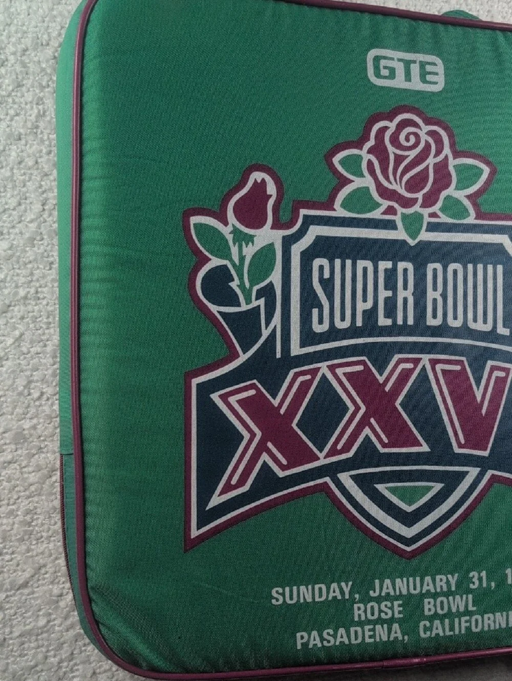 Super Bowl XXVII Green Decorative Cushion Cover w Bag